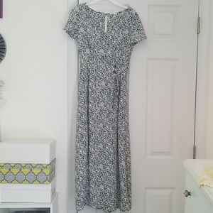 Green flower midi dress